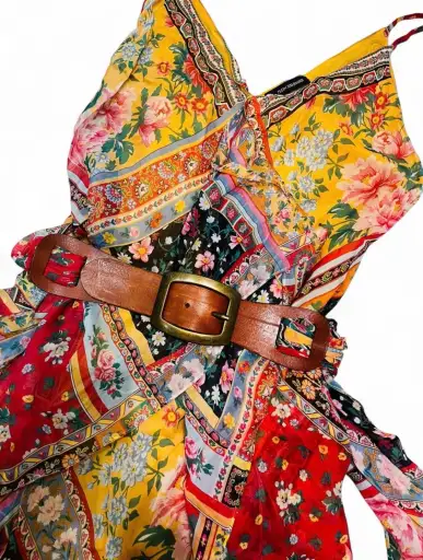 PLEIN SUD sheer silk handkerchief dress