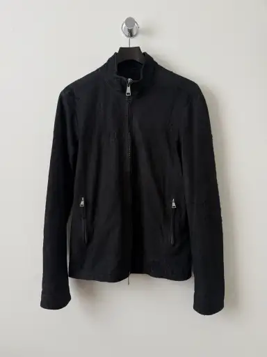 Blistered Leather Zip Up Jacket