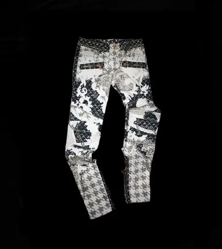 HOUNDSTOOTH PRINT JEANS