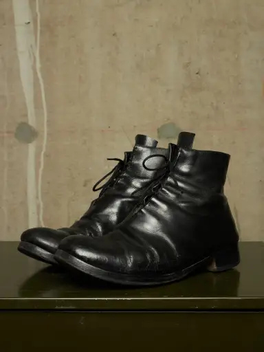 m.a+ by Maurizio Amadei 2010s 'S1B21 VA 1.5' Black Inner Laced Cow Leather Ankle Boots