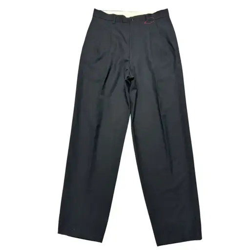 Giuliano Fujiwara Wool Pleated Pants Black