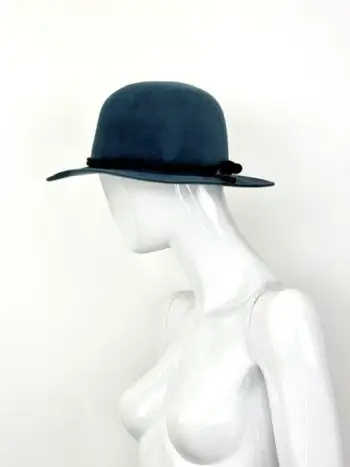 Hermès Teal Felt Fedora Hat