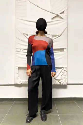 Issey Miyake Pleats Please A/W 2018 multicolour top