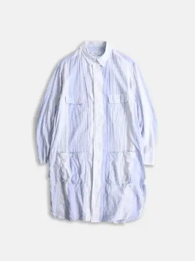 yohji yamamoto pour homme long shirt lightblue-white