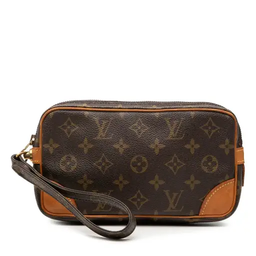 Brown Louis Vuitton Monogram Marly Dragonne PM Clutch Bag
