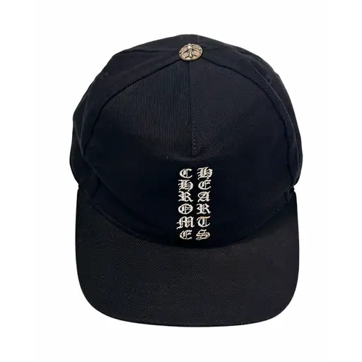 Chrome Hearts Black Embriodered Vertical Baseball Cap One size Authentic
