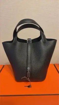 HERMES エルメス　ピコタンロック PM ノワール　黒シルバー金具G刻印