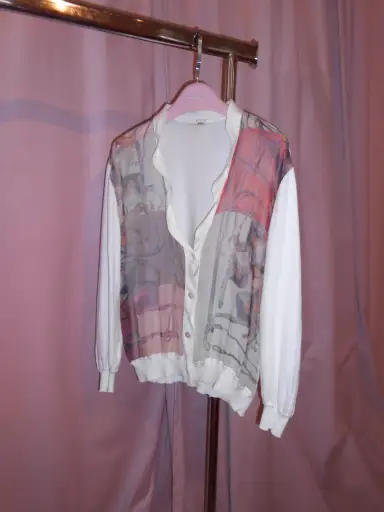 HERMES BY MARTIN MARGIELA 1990S SILK CARDIGAN TOP