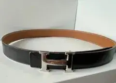 エルメス コンスタンス Hベルト 85 黒×茶 リバーシブル 32mm