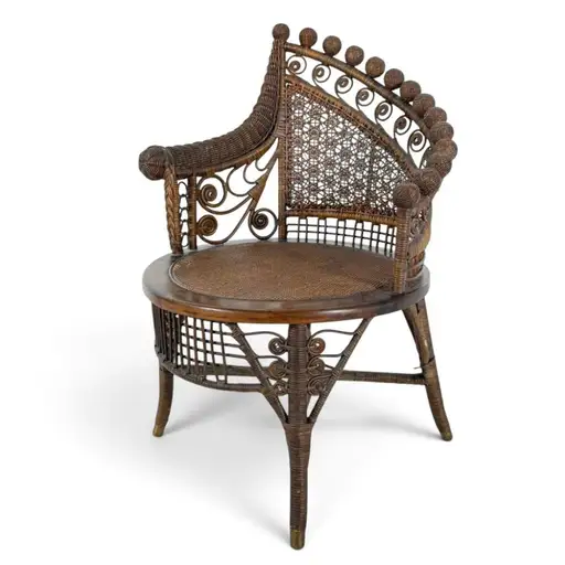Victorian Wicker Photographer's Chair