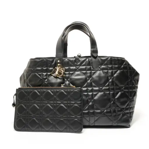 Christian Dior Cannage Leather Tote Bag Tote Bag black WS28528