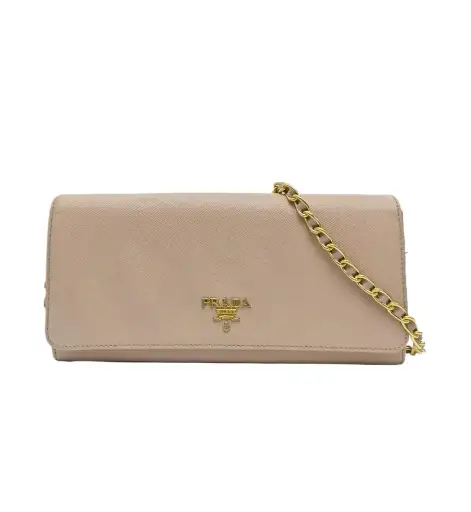 PRADA pink cowhide leather shoulder bag crossbody bag gold hardware detachable s