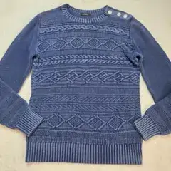 美品 5351 POUR LES HOMMES ニット インディゴ ケーブル編み