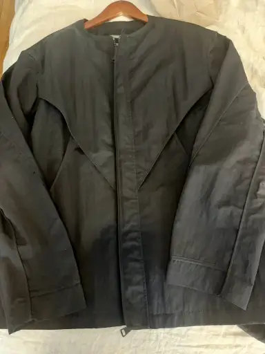 NWOT $790 Crisp Cotton/Nylon Layered Moto Jacket