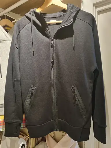 CP Company Diagonal Raised Fleece Full Zip Goggle Hoodie