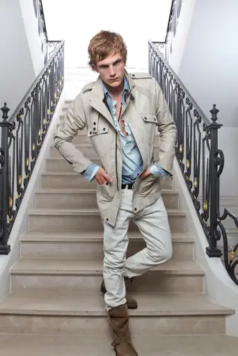 Balmain S/S 2012 Distressed Denim Button Up Shirt by Olivier Rousteing