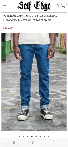 14oz Greencast Slubby Indigo Denim - Relaxed Taper Fit