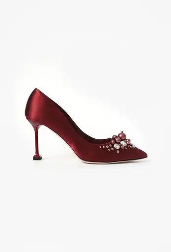 Embellished Satin Pumps, Pre-Fall 2017