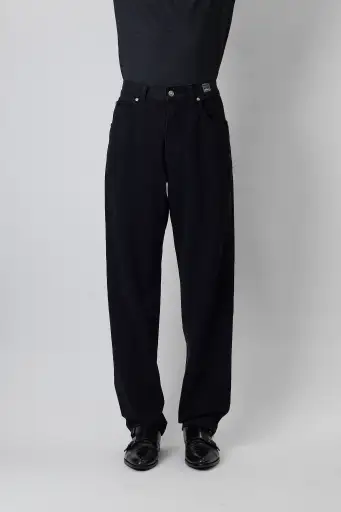 VERSACE JEANS COUTURE BLACK DENIM WIDE PANTS MADE IN ITALY