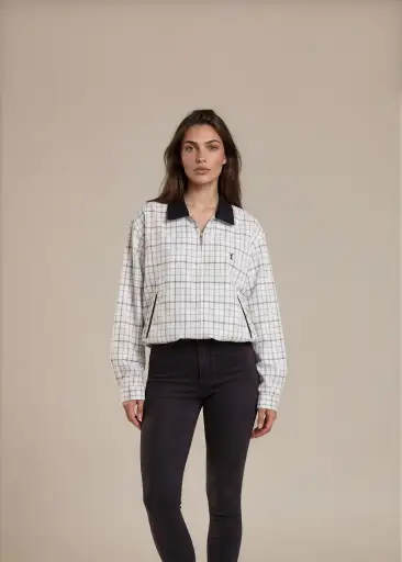 YSL Checkered Harrington Jacket