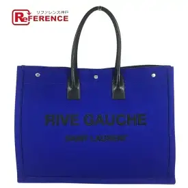 SAINT LAURENT PARIS サンローランパリ 509415 RIVE GAUCHE リヴゴーシュ カバン ショルダーバッグ 肩掛け トートバッグ フェルト /レザー ユニセックス ブルー 【中古】
