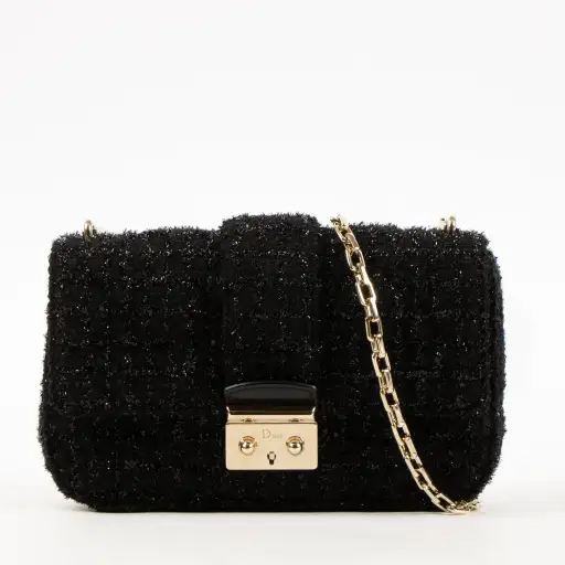 Christian Dior Black Tweed Mini Miss Dior Bag