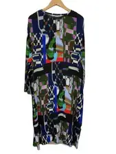 HENRIK VIBSKOV Pleated Long-Sleeve Dress, Size S, Polyester, Multicolor