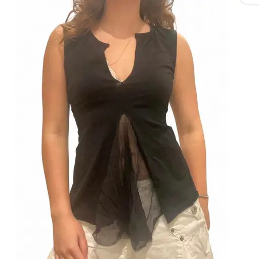 Fornarina Black open back and sheer paneled fornarina tank top in size small. 
Very cute and bc of the open back it’s pretty adjustable! Shown on a medium


Miss sixty, cop copine, la mode est a vous, killah, gsus sindustries, fornarina, girbaud, Marithe Francois girbaud, plein sud, custo Barcelona, European, y2k, drain gang, eckhaus latta, miista, diesel, pointelle, milkmaid, summer, Anna sui, Phoebe buffet, carry Bradshaw, Buffy the vampire slayer, practical magic, sex and the city 
Eurotrash, Jean-Paul gaultier, caché, caché cache
Check out my other listings! Bundle and save :)