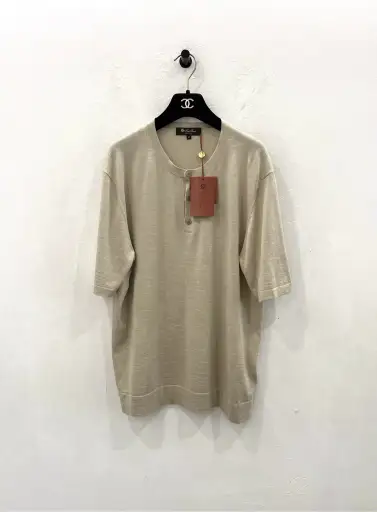 Loro Piana Men Silk-Cashmere Knit Polo 48