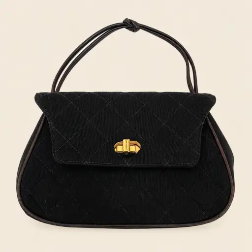 Chanel crna prošivena tašna sa zlatnom kopčom