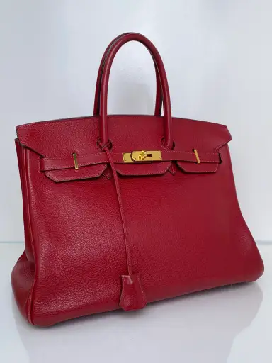 Hermes Birkin 35 Rouge Togo GHW #I