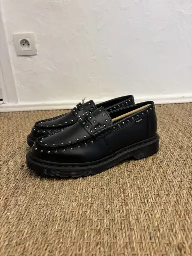 Mocassin en cuir noir Dr Martens x Supreme