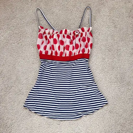5. fornarina polka dot milkmaid low back top