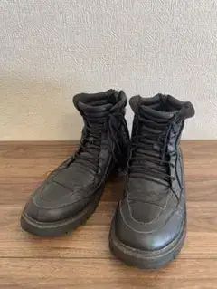14thaddiction バックジップ レザーブーツ ブラック