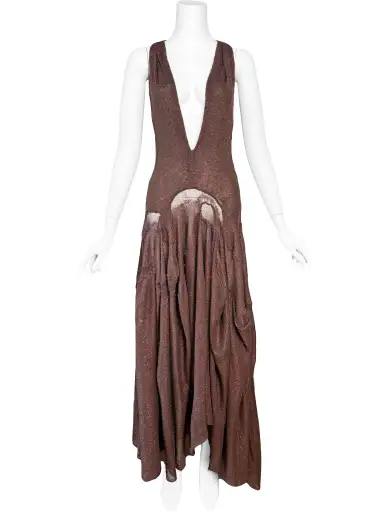 Vivienne Westwood A/W 2002  Iridescent Brown Maxi Dress