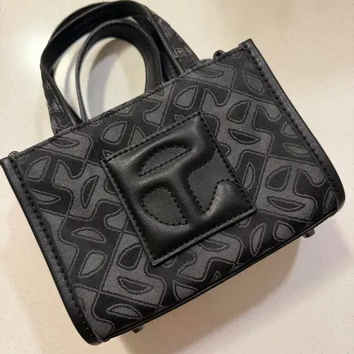 Telfar black logo bag #telfar #minibag