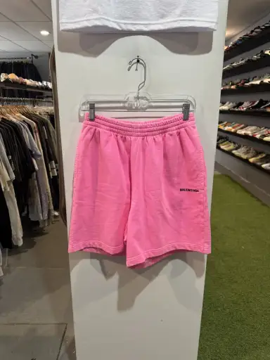 Balenciaga Embroidered Logo Sweatshorts Pink