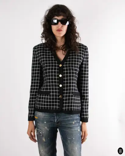 90's Christian Dior Grid Blazer S