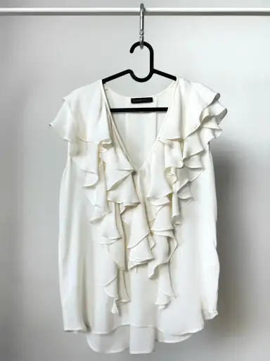 Plein Sud 2007s Archive Y2K Silk Ruffle Top Blouse