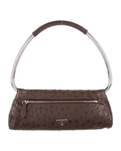 SS2003 Brown Ostrich Swing Bag