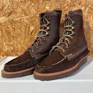 YUKETEN BEAMS Maine Guide Boots 6 コラボ 別注 限定 ハラコ レザー Brown Hair