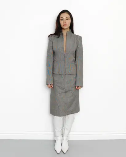 S/S1998 grey houndstooth two piece