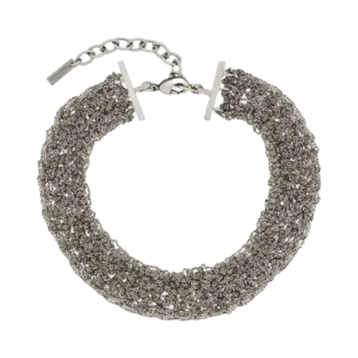 o1la1rc1a1025 Size: L / Mesh Bracelet in Metal in Silver