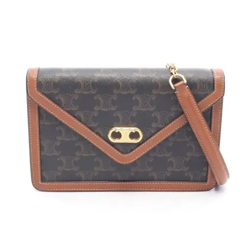 Triomphe Envelope Wallet on Chain Triomphe Coated Canvas