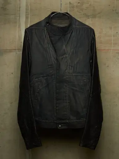 Rick Owens DRKSHDW AW11 "LIMO" BLUE BLACK Hybrid Slave Denim Jacket