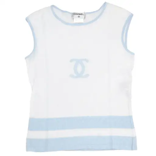 Chanel 2000 Sleeveless Tank Top White #38