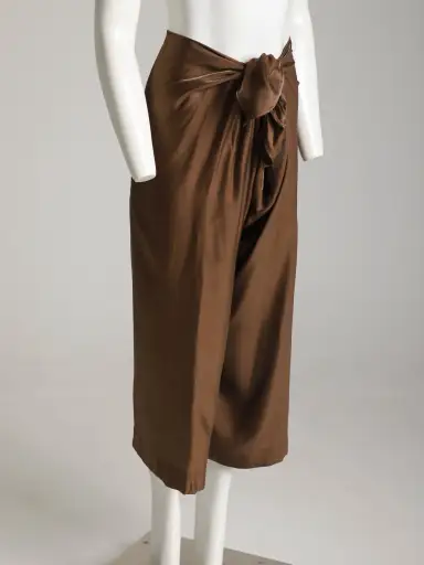 Romeo Gigli 1990 Bronze Tie Front Trouser