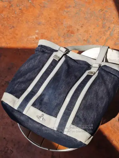 Vivienne Westwood size os Denim color block tote bag