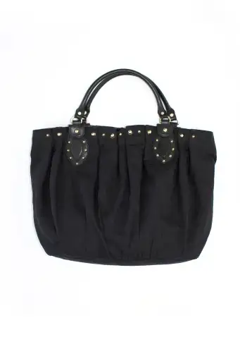 Gucci black GG canvas studded Pelham bag