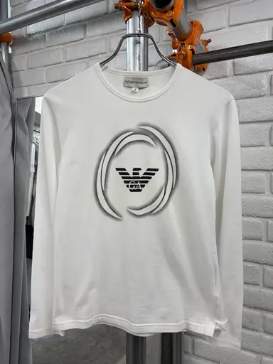 “EMPORIO ARMANI” white color long sleeve tee